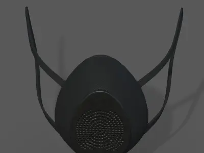 Gas mask helmet respirator plastic  Low-poly 3D model