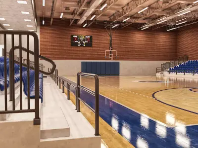 HS Basketball Gym Base 3D model