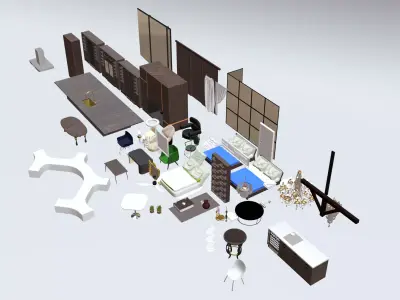 50 Plus Architect interior random models 3D model