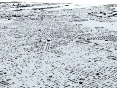 Los Angeles LAX Airport Area Streets and Buildings 3D model