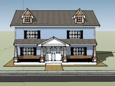 Craftsman Style Duplex 3D model