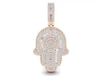 Hamsa diamond pendant 3D print model
