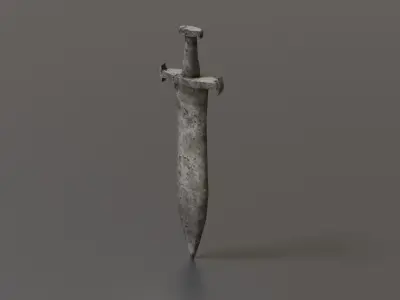 Stone sword Low-poly 3D model