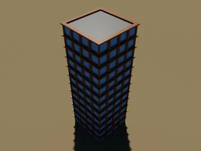 voxel city building 3D model
