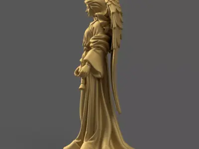 Elegant Christmas Angel STL 3D Printable 3D print model