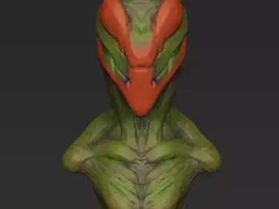 Alien bust 3D model