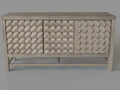Barrister Contemporary 3-Door Media Credenza 3D model