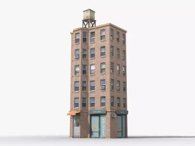 Apartment Building x28 Low-poly 3D model