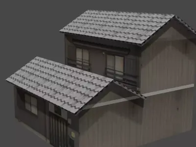 Super Lowpoly Traditional House Complex Low-poly 3D model