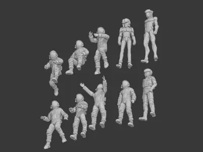 Mobile suit gundam pilot and mechanic team figure 3D print model