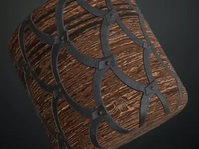 Decorative Iron Lattice Wood Planks PBR Texture