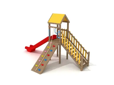 3D model Wooden Playground 3D model