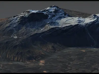 Iceland Black Mountains - World Machine mesh 3D model