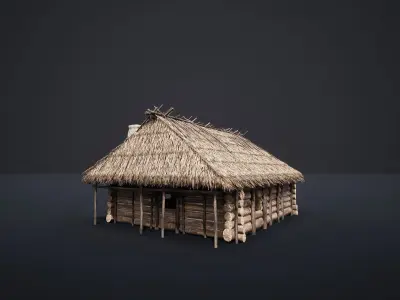 MEDIEVAL SLAVIC HOUSE COTTAGE CABIN HUT GENERIC VILLAGE FARM AAA Low-poly 3D model