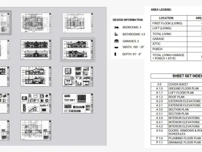 Revit Barndominium House FBX CAD Blue prints 3D model