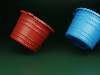 Bucket plastic Water mug Free 3D model