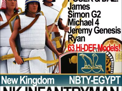 Ancient Egyptian Soldier NK Props Poser Daz 3D model