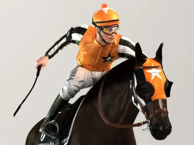  Racehorse and Jockey HQ 004 Editorial License 