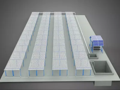 PLANT CROP FARM CULTIVATION FACTORY LAYOUT IOT SOLAR POWERED NFT 3D model