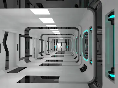 Sci Fi Corridor Interior 3D model purchase