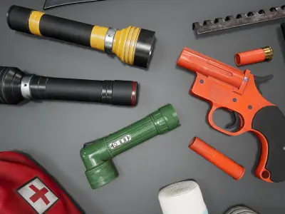 Survival Items V2 UE4 Low-poly 3D model