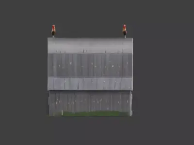 Rustic Barnhouse with Rooster Ornament Low-poly 3D model