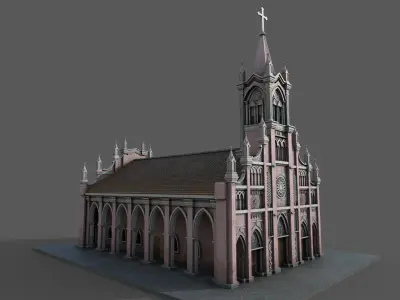 Church Da Nang cathedral model Low-poly 3D model