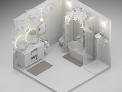 BATHROOM Low-poly 3D model