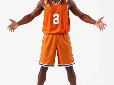 Rigged and Animated Basketball Player Character Model Low-poly 3D model