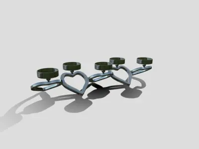 Chrome tealight holder Low-poly 3D model