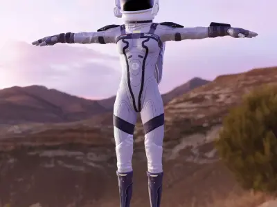 Astronaut ISRO Low-poly 3D model