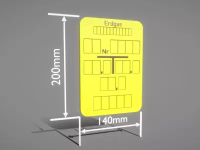 Hinweisschild Erdgas 200x140mm Low-poly 3D model