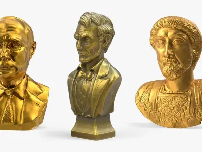  Historical Figures Gold Busts Collection 