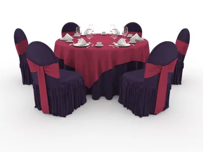 Collection Banquet Table and Chair 23 3D Model Pack