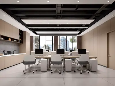 office Low-poly 3D model