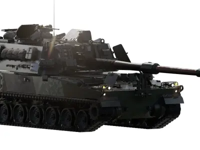 norwegian k9 vidar self-propelled howitzer 3D model