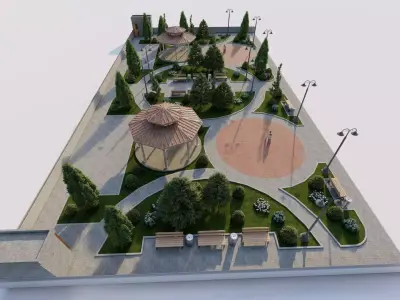 public park-Private Park Landscape 3D model