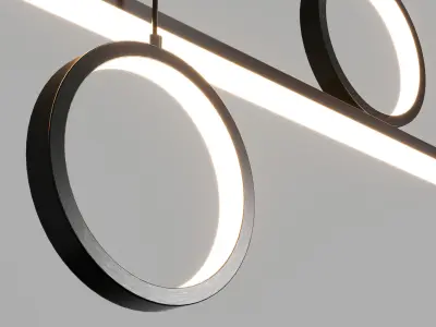 Modern Linear LED kitchen Island Chandelierpro Low-poly 3D model