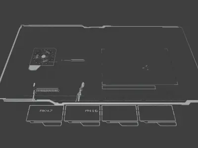 Sci-fi Hud geometry Low-poly 3D model