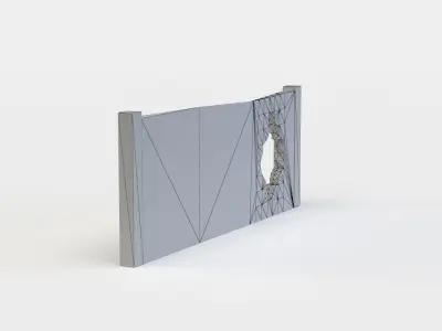 Wall fragment Low-poly 3D model