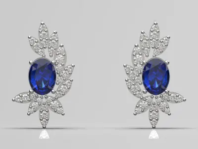 bride diamond earring je0012 3D print model