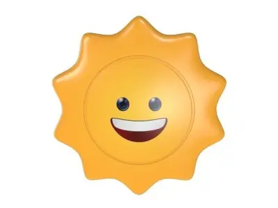 Sun Emoj V2 Low-poly 3D model