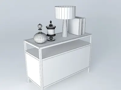 modern sideboard with accessories 3D model