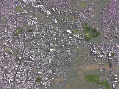 Vadodara - 3D City Model Low-poly 3D model
