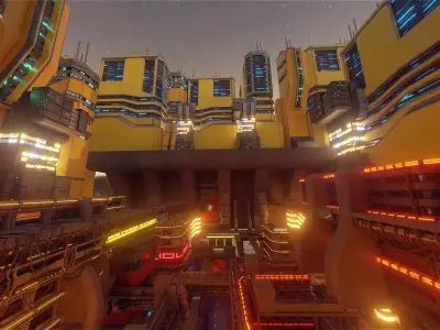 Cyberpunk New Energy Sci-Fi City 3D model