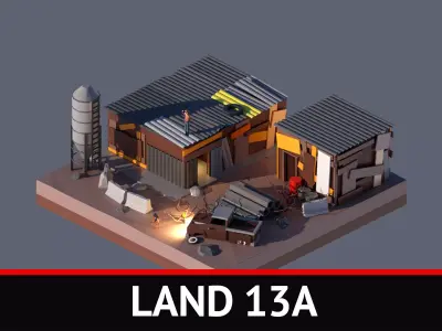 land 13A Low-poly 3D model