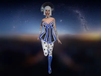 Cosmo lady Low-poly 3D model