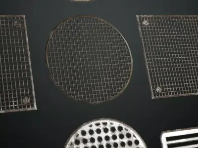 Rusty Metal Grill Transparent PBR Seamless Texture purchase