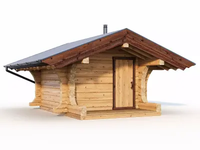 Bathhouse 03 from a carriage with a Norwegian lock 3D model