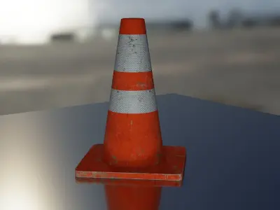 Traffic cone Low-poly 3D model 28